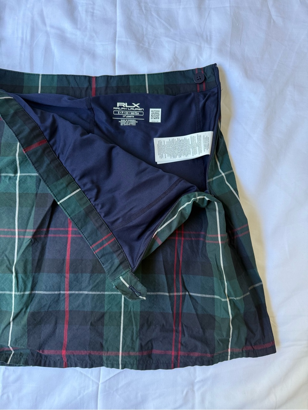 RLX Ralph Lauren tartan performance skort